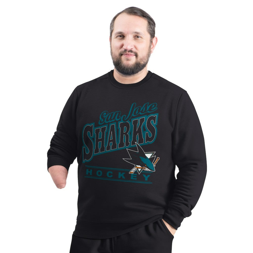 San Jose Sharks G-III Sports by Carl Banks Adaptive Headliner Fleece Sweatshirt For Sale