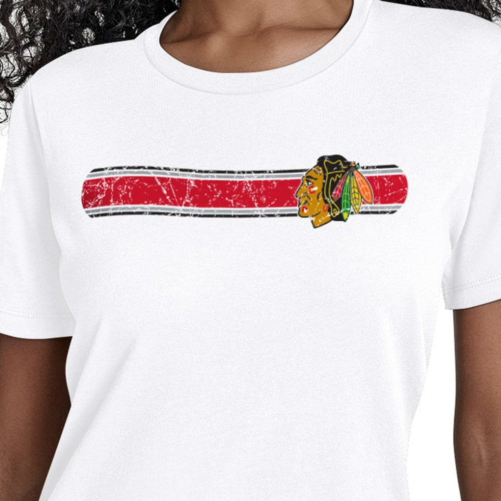 Chicago Blackhawks Starter Women's Team Stripe T-Shirt Online