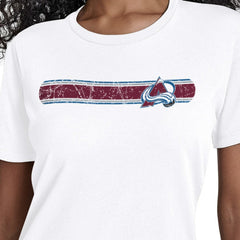 Colorado Avalanche Starter Women's Team Stripe T-Shirt Sale