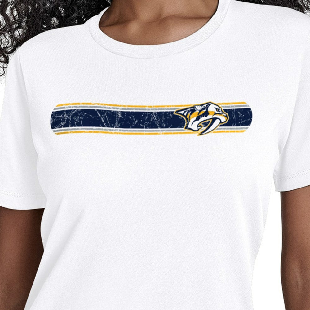 Nashville Predators Starter Women's Team Stripe T-Shirt Online