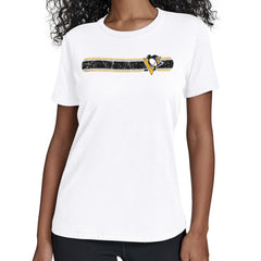 Pittsburgh Penguins Starter Women's Team Stripe T-Shirt Sale