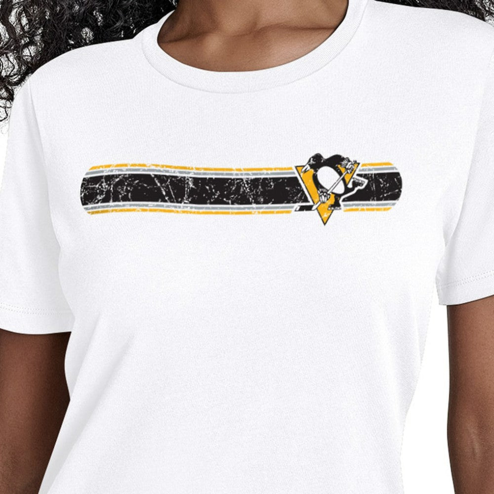 Pittsburgh Penguins Starter Women's Team Stripe T-Shirt Sale
