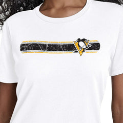 Pittsburgh Penguins Starter Women's Team Stripe T-Shirt Sale