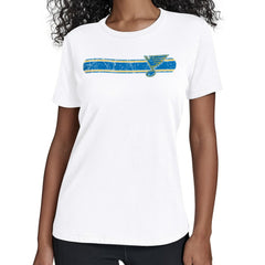 St. Louis Blues Starter Women's Team Stripe T-Shirt Discount