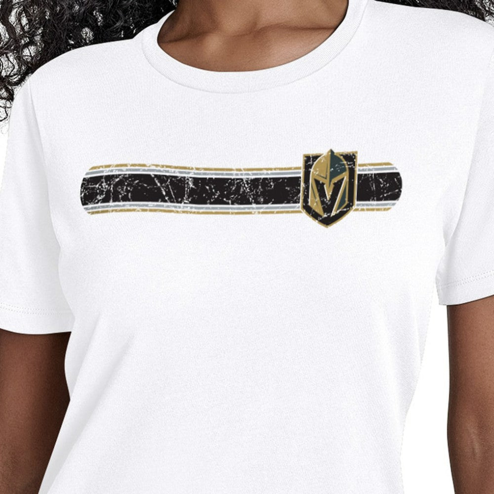 Vegas Golden Knights Starter Women's Team Stripe T-Shirt Outlet