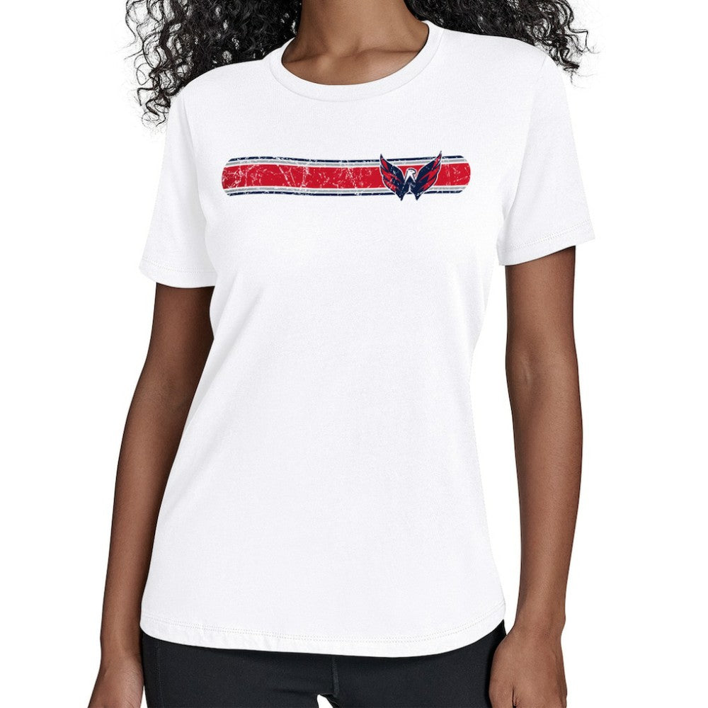 Washington Capitals Starter Women's Team Stripe T-Shirt For Sale