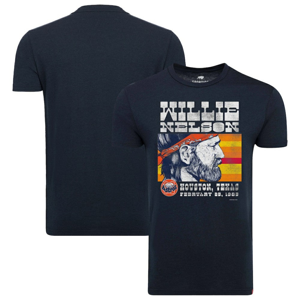 Houston Astros x Willie Nelson Sportiqe Unisex Comfy Tri-Blend T-Shirt | MLB Sale