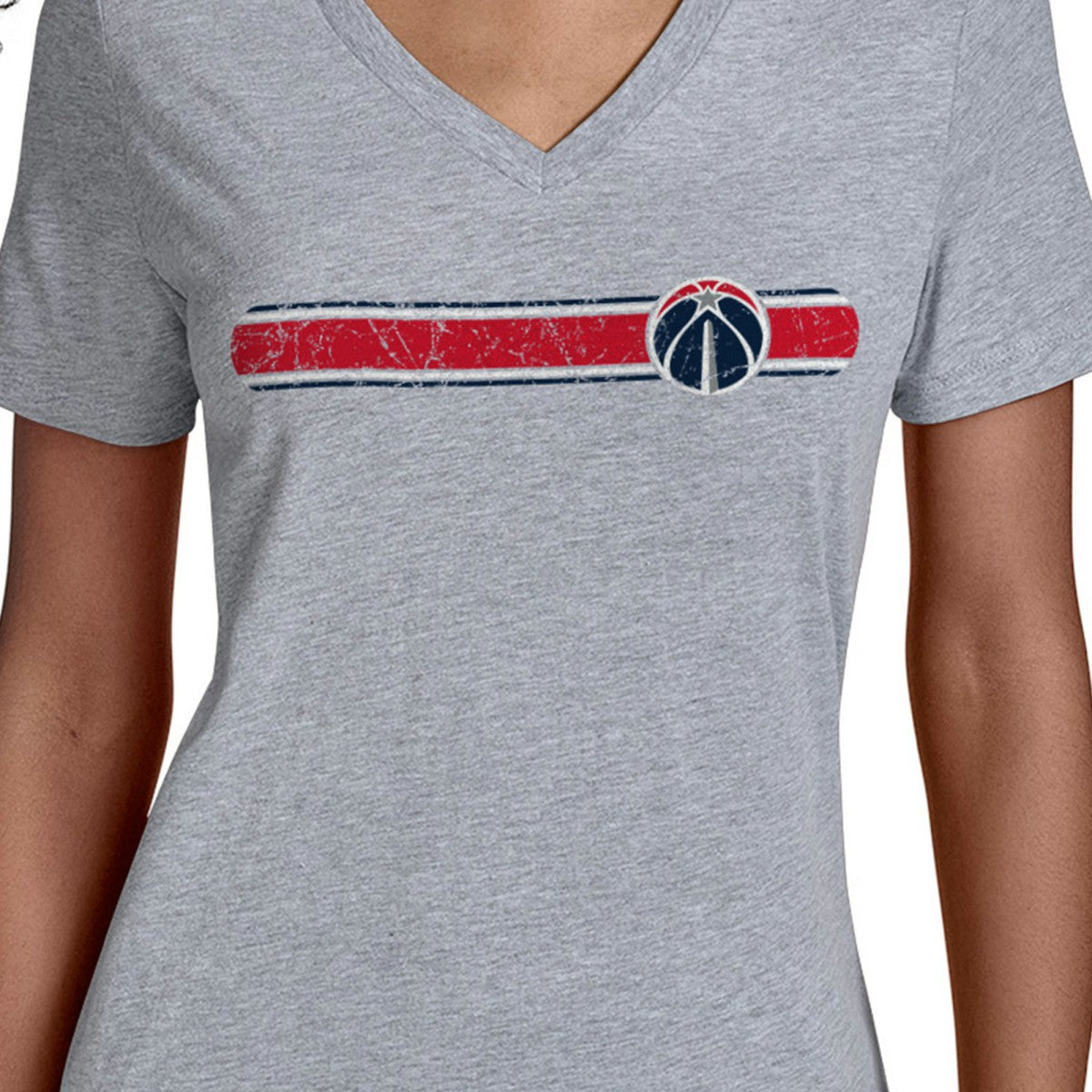 Washington Wizards Starter Women's Team Stripe V-Neck T-Shirt On Sale