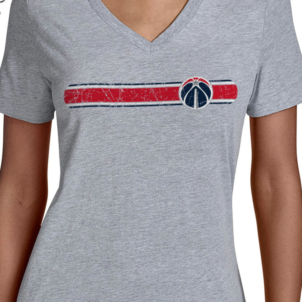 Washington Wizards Starter Women's Team Stripe V-Neck T-Shirt On Sale