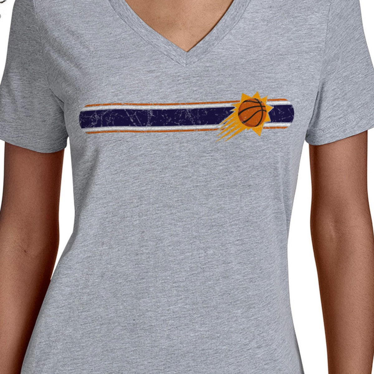 Phoenix Suns Starter Women's Team Stripe V-Neck T-Shirt Online