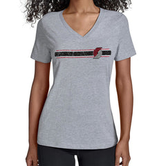 Portland Trail Blazers Starter Women's Team Stripe V-Neck T-Shirt Outlet