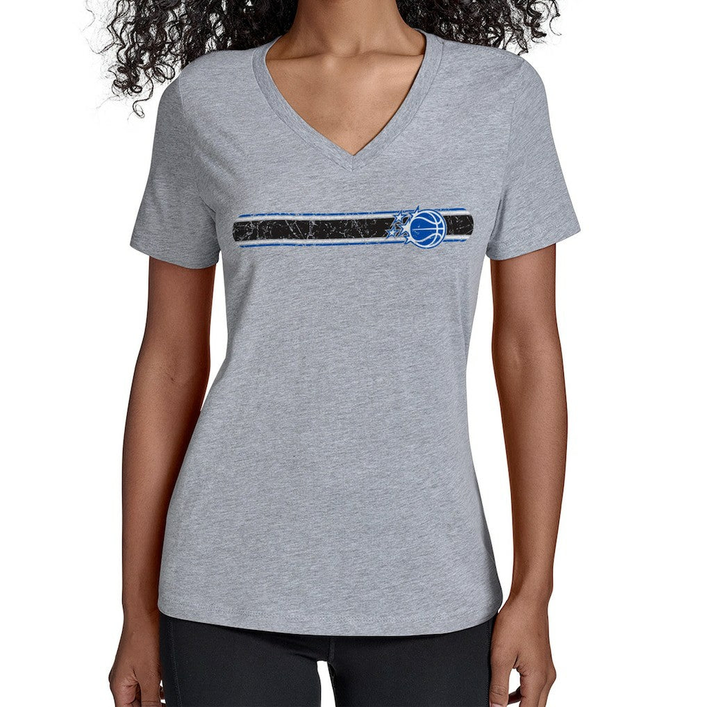 Orlando Magic Starter Women's Team Stripe V-Neck T-Shirt New