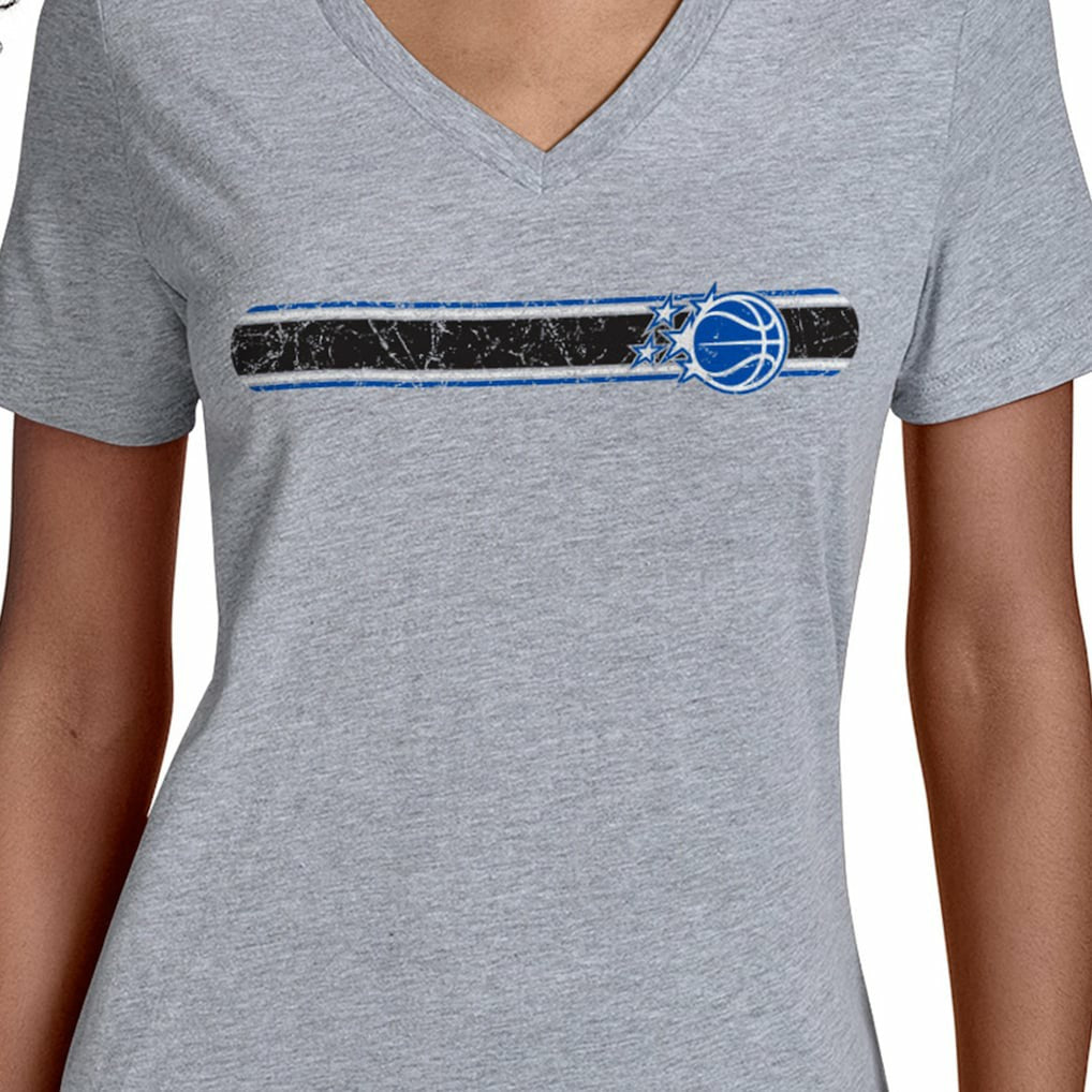 Orlando Magic Starter Women's Team Stripe V-Neck T-Shirt New
