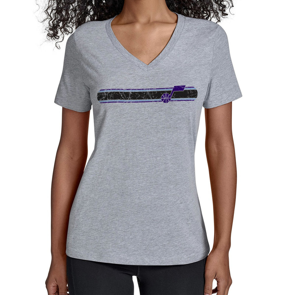 Utah Jazz Starter Women's Team Stripe V-Neck T-Shirt Online