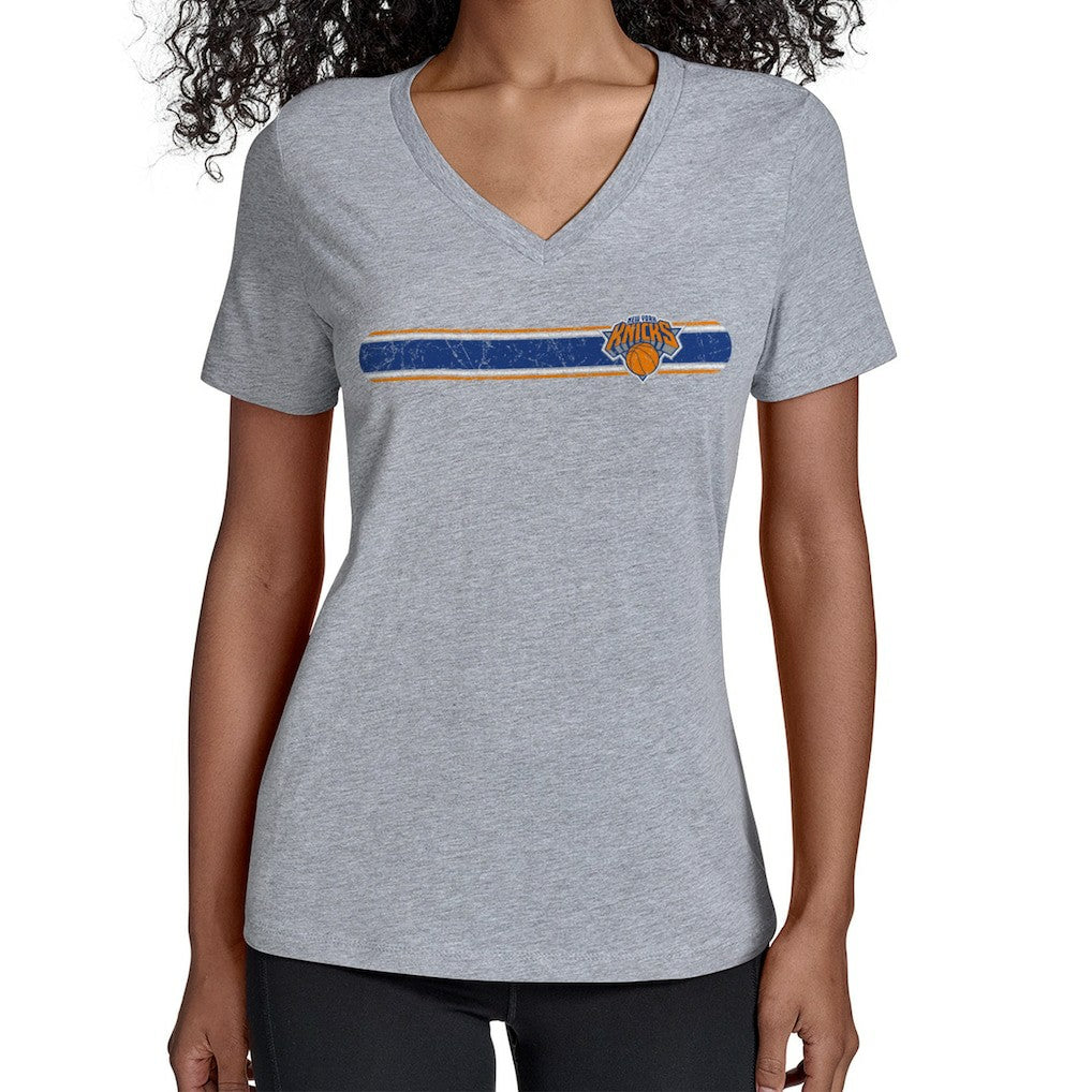 New York Knicks Starter Women's Team Stripe V-Neck T-Shirt Online