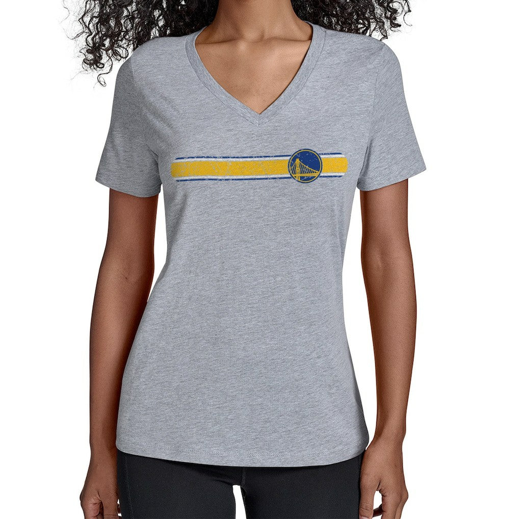 Golden State Warriors Starter Women's Team Stripe V-Neck T-Shirt sale Outlet