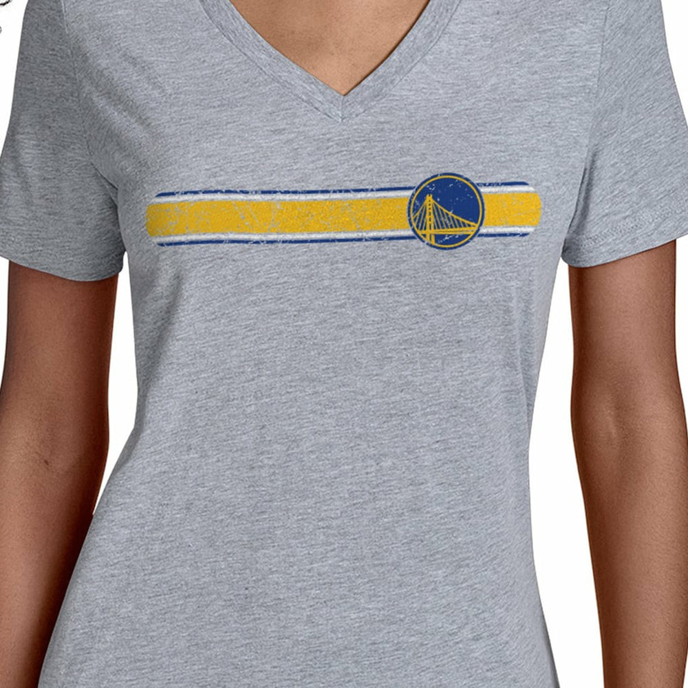 Golden State Warriors Starter Women's Team Stripe V-Neck T-Shirt sale Outlet