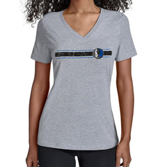 Dallas Mavericks Starter Women's Team Stripe V-Neck T-Shirt sale New