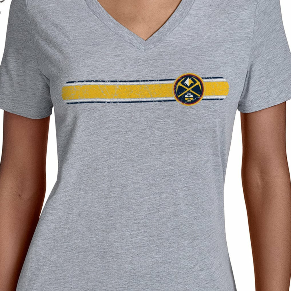Denver Nuggets Starter Women's Team Stripe V-Neck T-Shirt sale Outlet