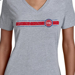 Detroit Pistons Starter Women's Team Stripe V-Neck T-Shirt sale Outlet