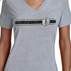 Brooklyn Nets Starter Women's Team Stripe V-Neck T-Shirt On Sale