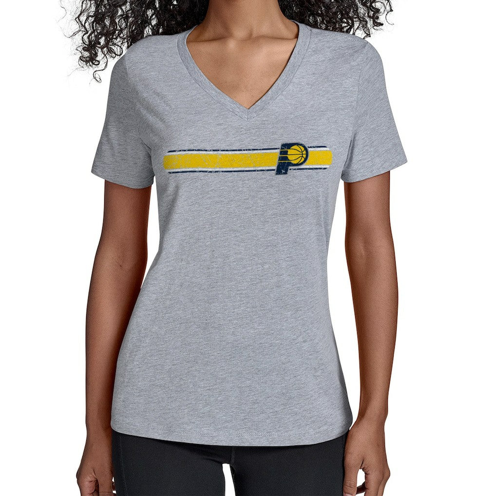 Indiana Pacers Starter Women's Team Stripe V-Neck T-Shirt On Sale