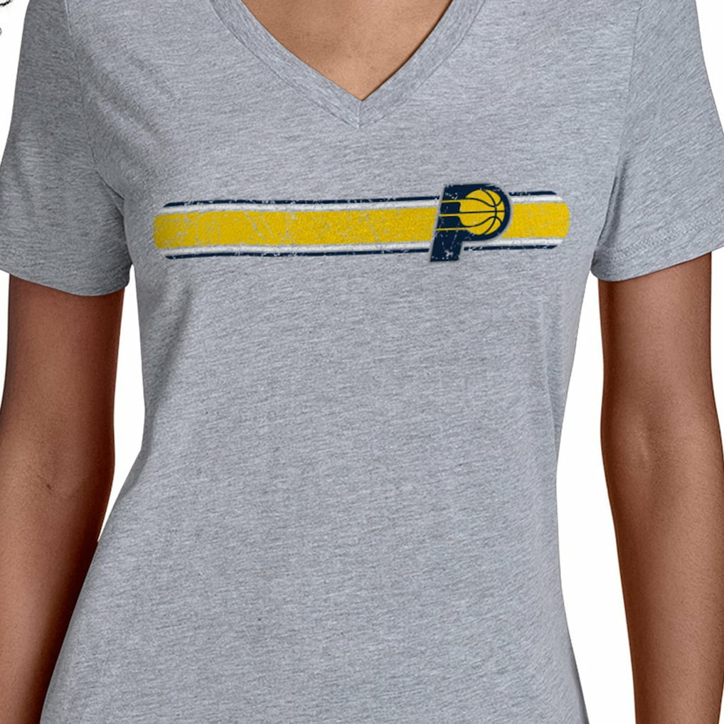 Indiana Pacers Starter Women's Team Stripe V-Neck T-Shirt On Sale