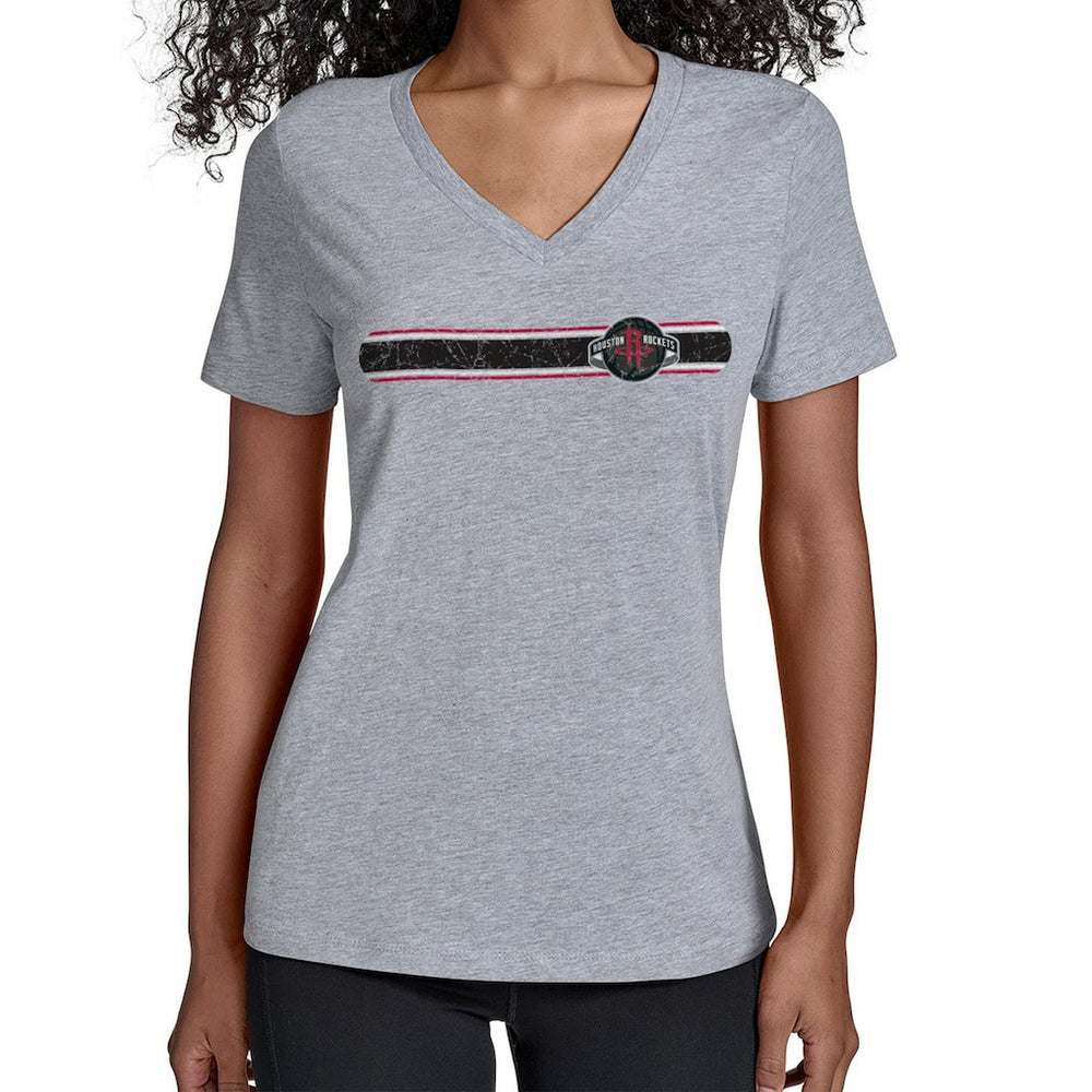 Houston Rockets Starter Women's Team Stripe V-Neck T-Shirt Discount