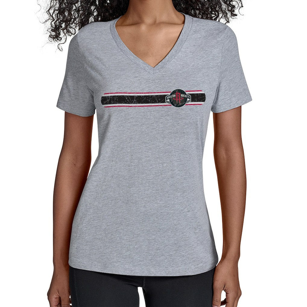 Houston Rockets Starter Women's Team Stripe V-Neck T-Shirt Discount