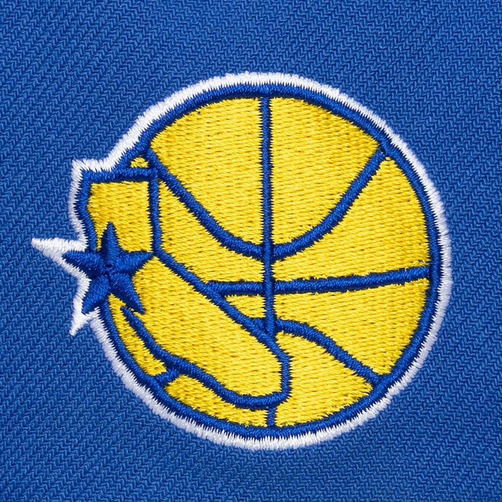 Golden State Warriors Hardwood Classics Old School Stacked Text Snapback Hat sale New