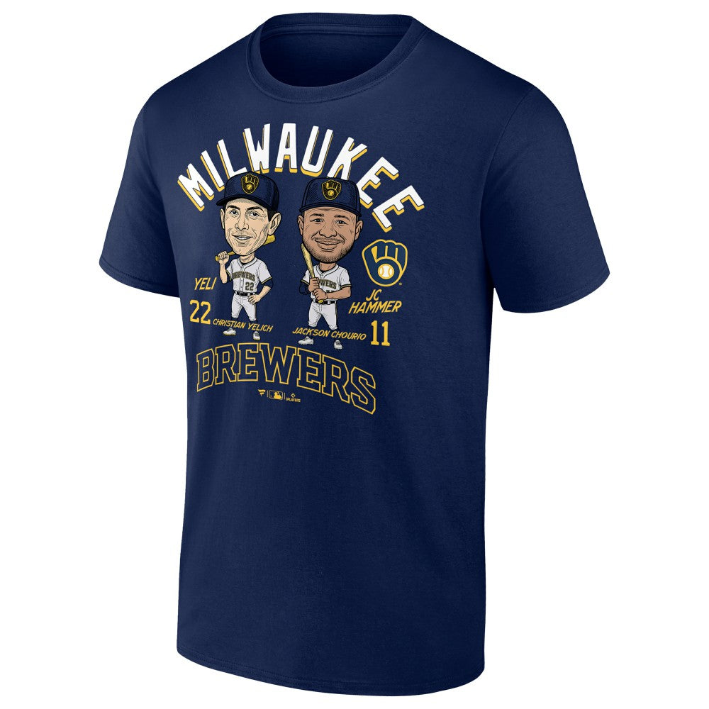 Jackson Chourio & Christian Yelich Milwaukee Brewers Player Duo T-Shirt | MLB Shop