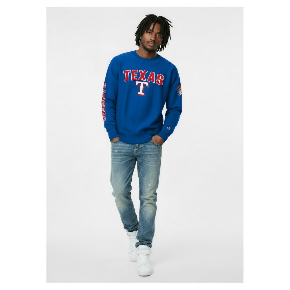 Texas Rangers Champion Reverse Weave Chenille Sweatshirt | MLB Discount