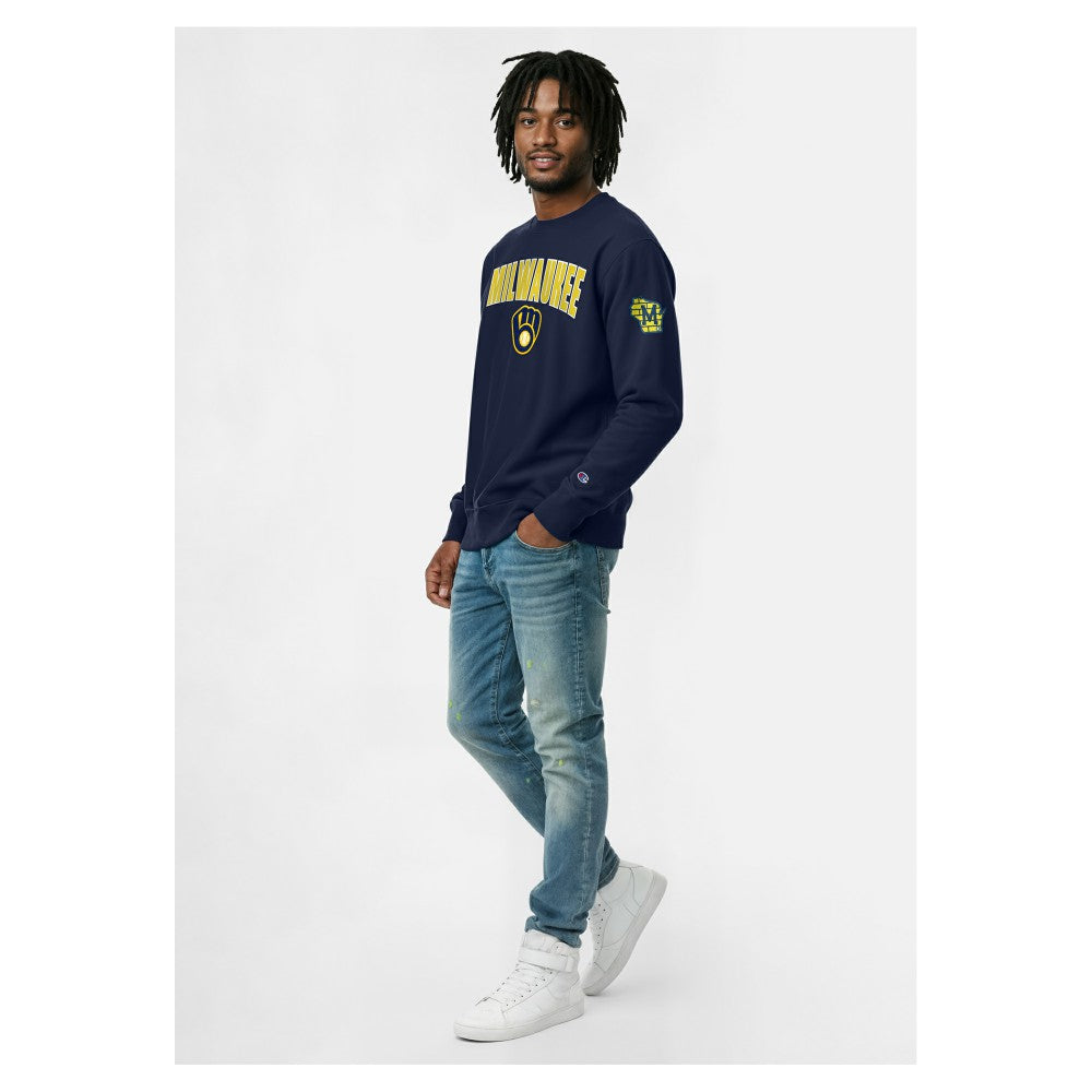 Milwaukee Brewers Champion Reverse Weave Chenille Sweatshirt | MLB Shop