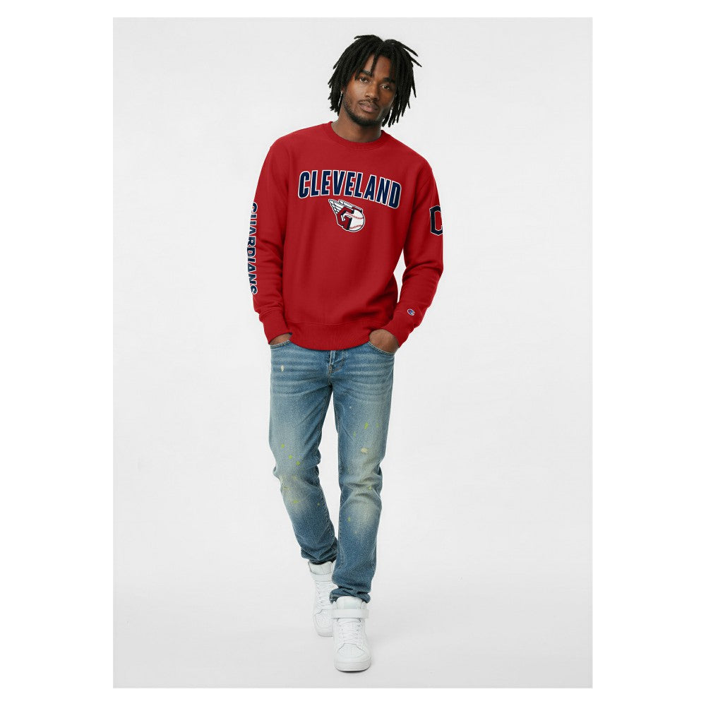 Cleveland Guardians Champion Reverse Weave Chenille Sweatshirt | MLB Online