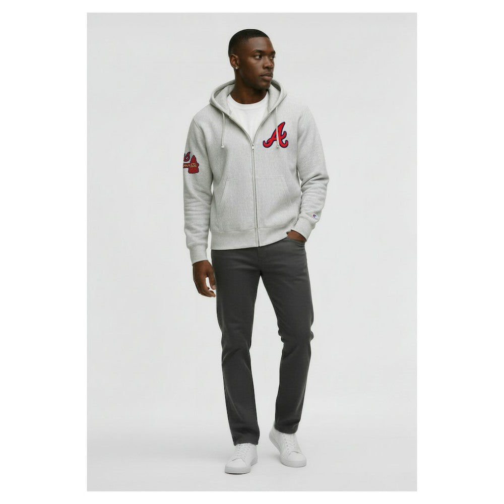 Atlanta Braves Champion Reverse Weave Chenille Full-Zip Hoodie | MLB New