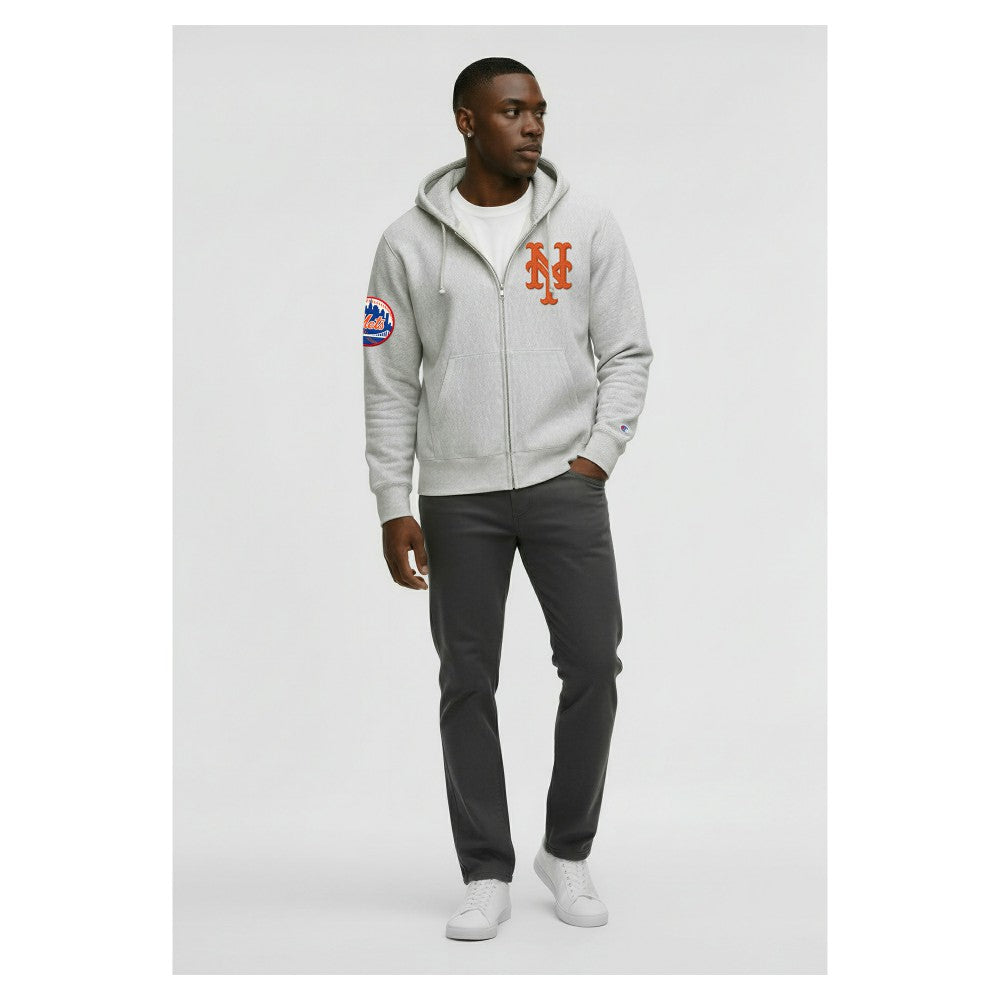 New York Mets Champion Reverse Weave Chenille Full-Zip Hoodie | MLB New
