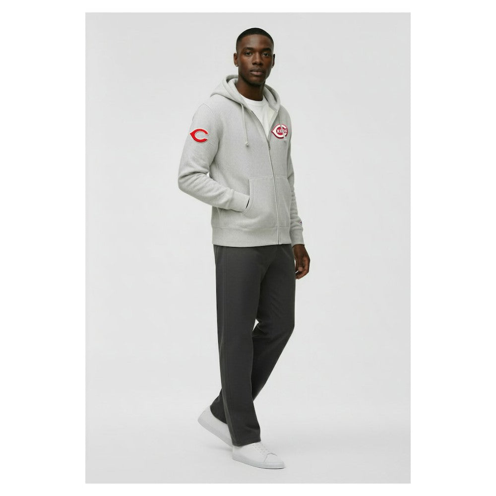 Cincinnati Reds Champion Reverse Weave Chenille Full-Zip Hoodie | MLB For sale
