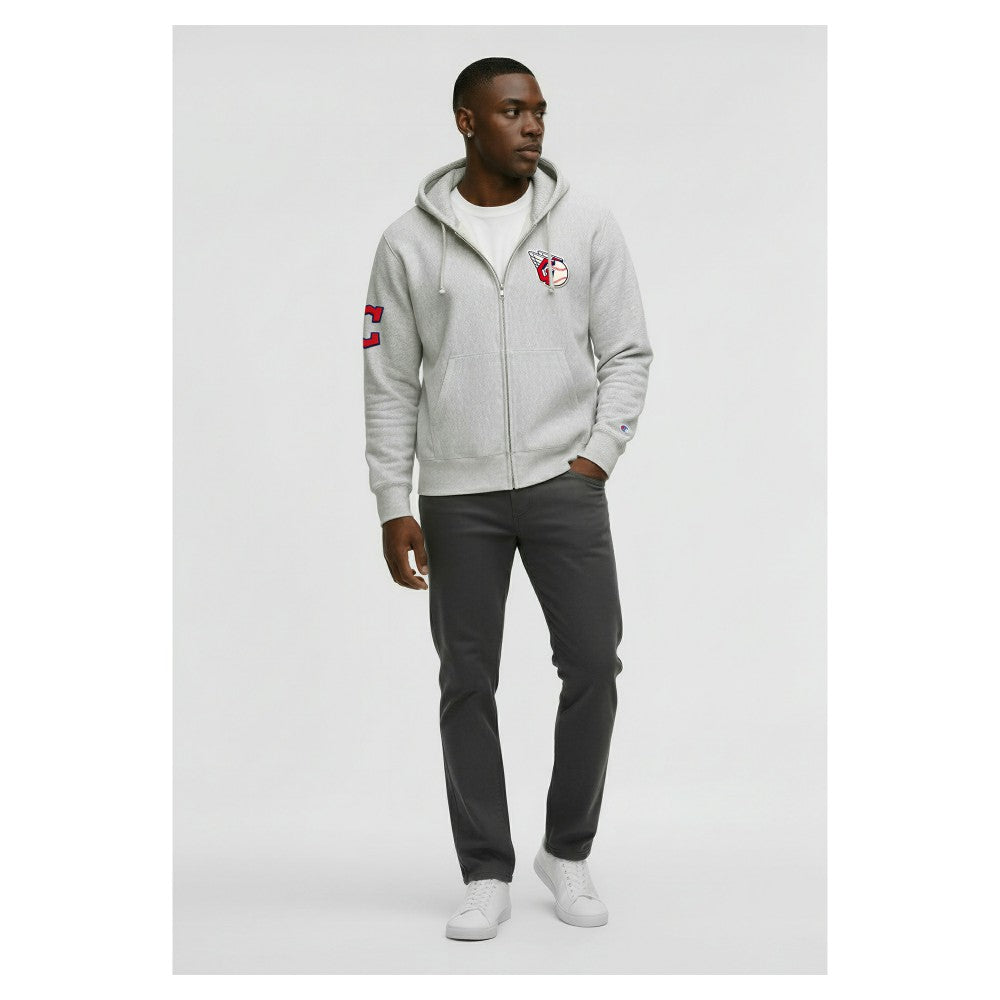 Cleveland Guardians Champion Reverse Weave Chenille Full-Zip Hoodie | MLB Online