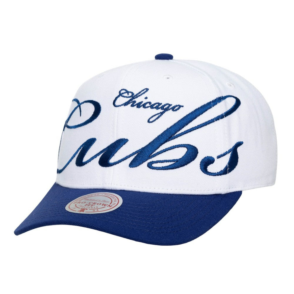 Chicago Cubs Mitchell & Ness Unisex XL Script Pro Crown Snapback Hat | MLB New