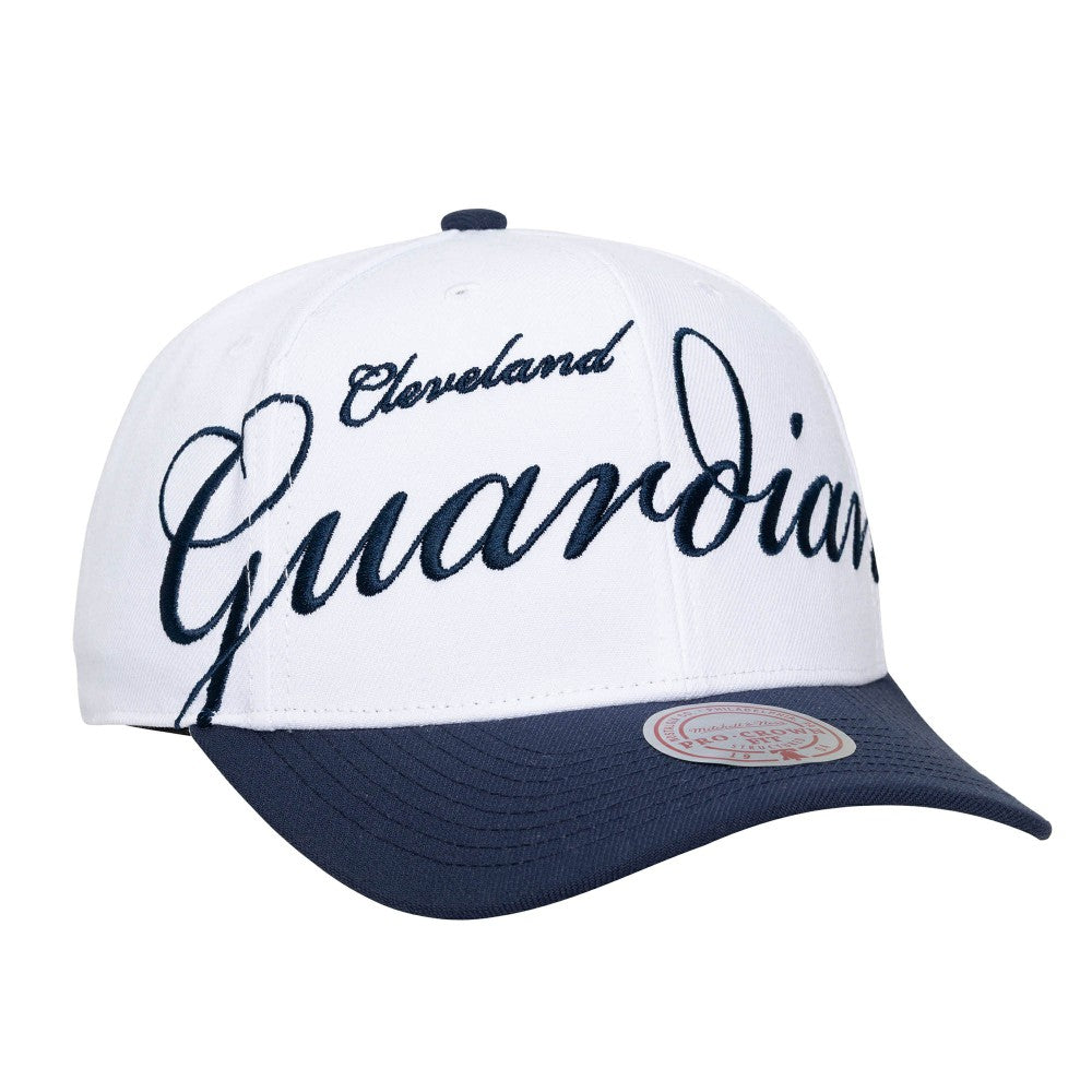 Cleveland Guardians Mitchell & Ness Unisex XL Script Pro Crown Snapback Hat | MLB Sale
