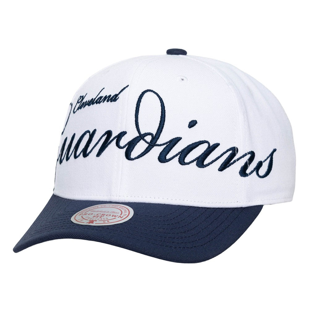 Cleveland Guardians Mitchell & Ness Unisex XL Script Pro Crown Snapback Hat | MLB Sale