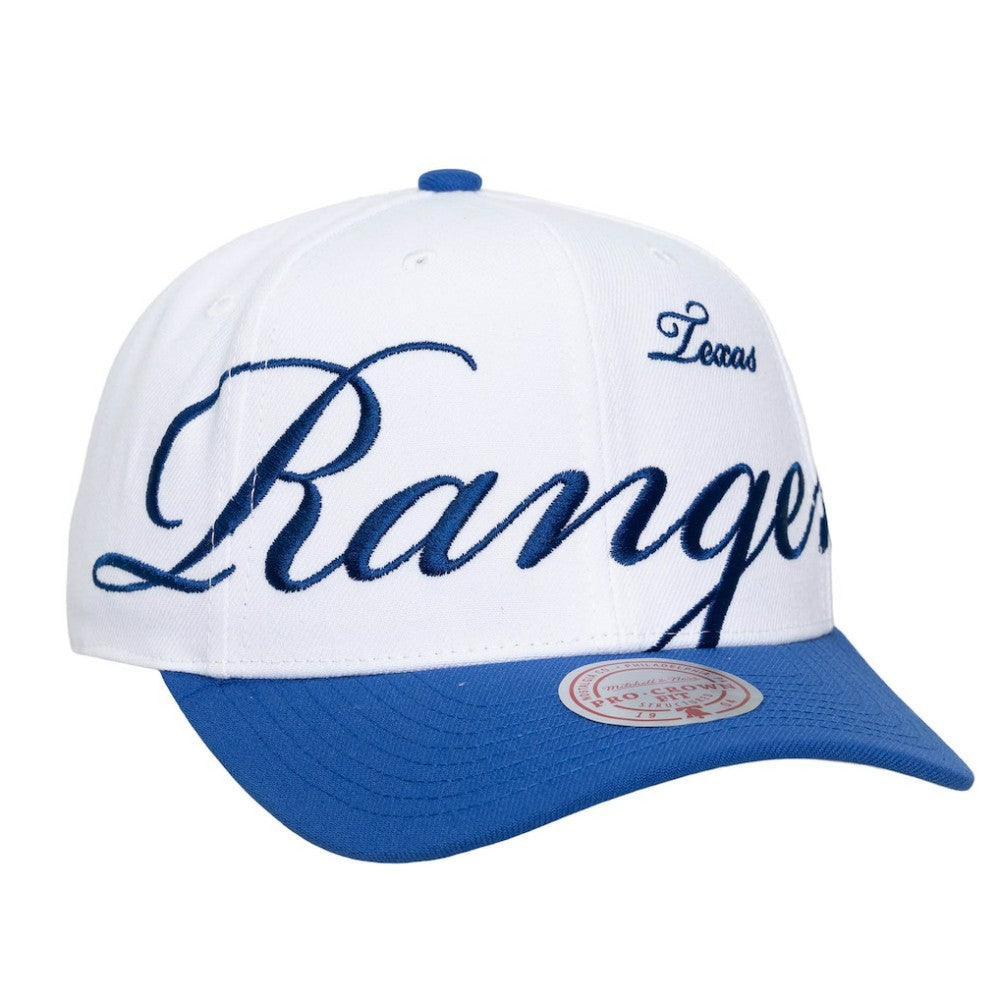 Texas Rangers Mitchell & Ness Unisex XL Script Pro Crown Adjustable Hat | MLB On Sale