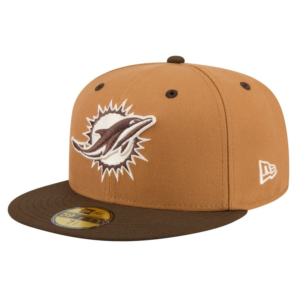 Miami Dolphins New Era Two-Tone Walnut 59FIFTY Fitted Hat