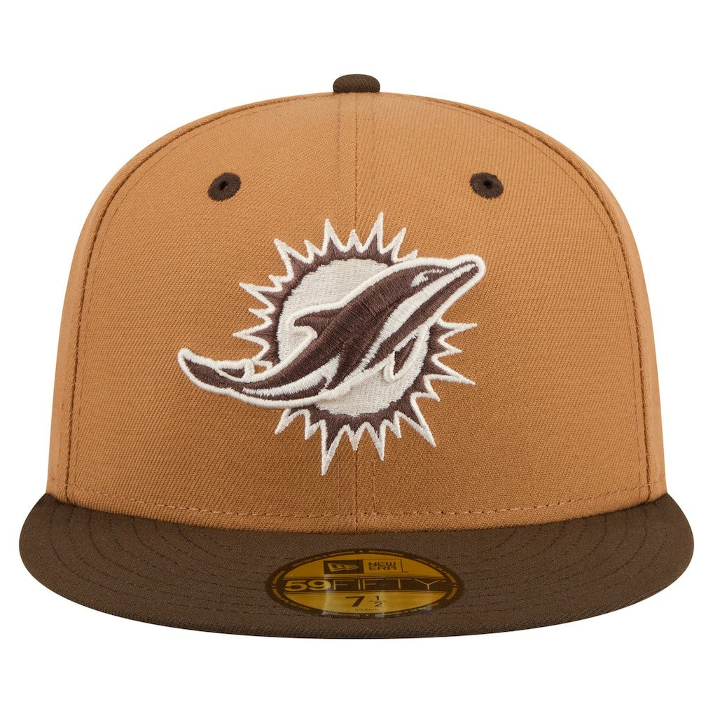 Miami Dolphins New Era Two-Tone Walnut 59FIFTY Fitted Hat