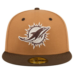 Miami Dolphins New Era Two-Tone Walnut 59FIFTY Fitted Hat