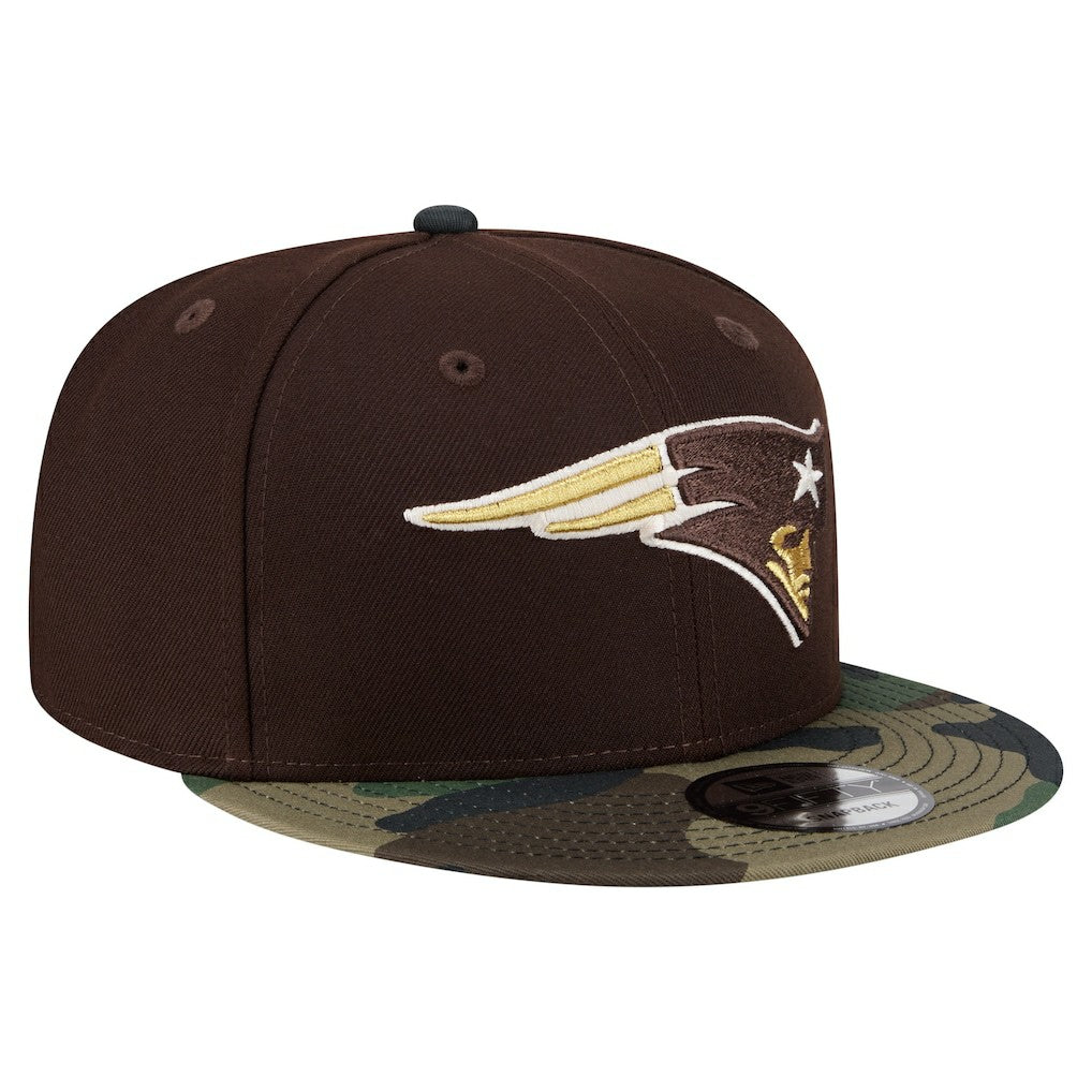 New England Patriots  Adult Burnt Wood Camo 9FIFTY Snapback Hat