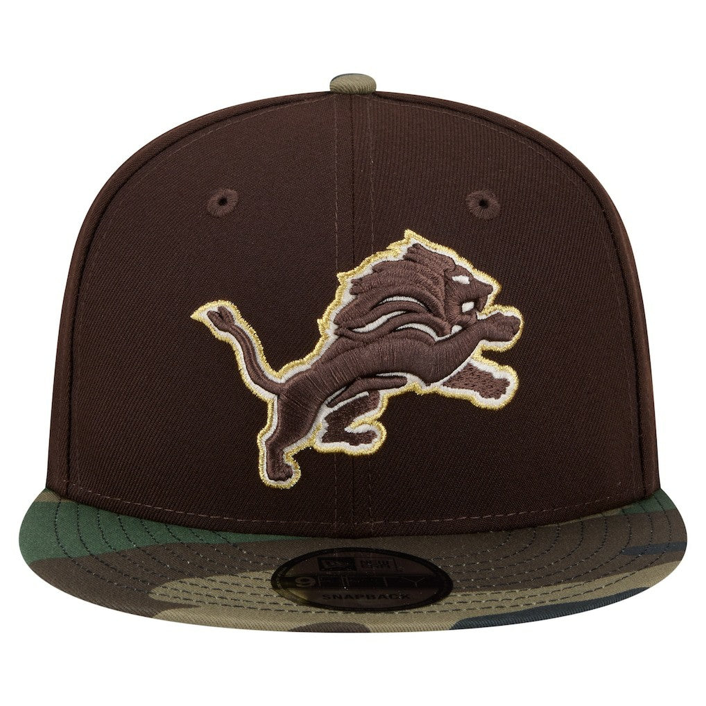 Detroit Lions  Adult Burnt Wood Camo 9FIFTY Snapback Hat
