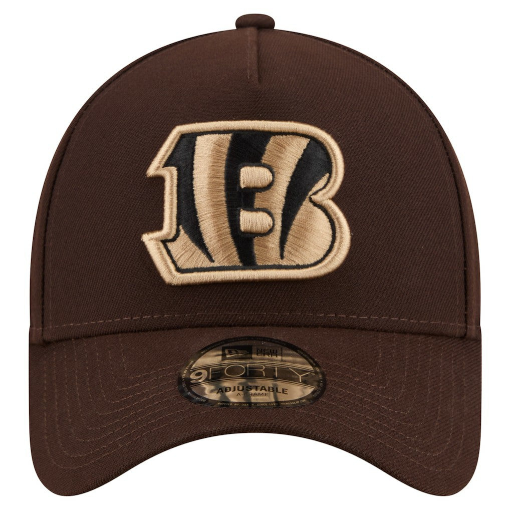 Cincinnati Bengals New Era Burnt Wood A-Frame 9FORTY Adjustable Hat