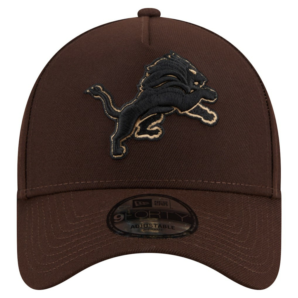 Detroit Lions New Era Burnt Wood A-Frame 9FORTY Adjustable Hat