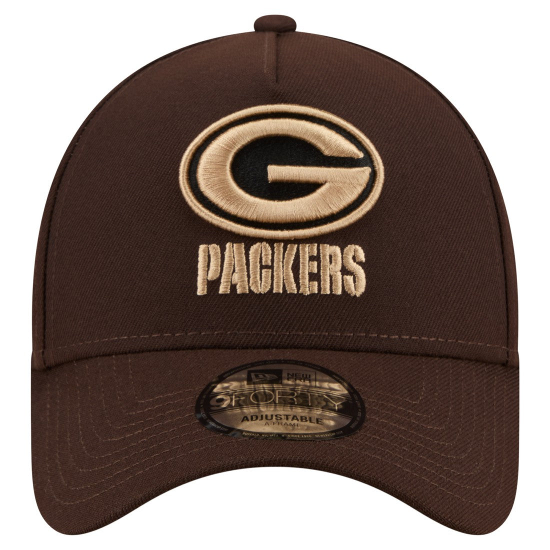Green Bay Packers New Era Burnt Wood A-Frame 9FORTY Adjustable Hat